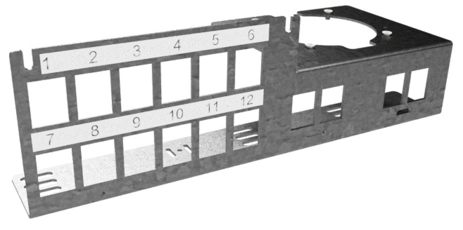 Produktbild MVT 103 180 - Einbau Medienverteiler H74, 18/16x Keystone, 0/2x FLF, für FTTH-Anschlussdose aus SVZ